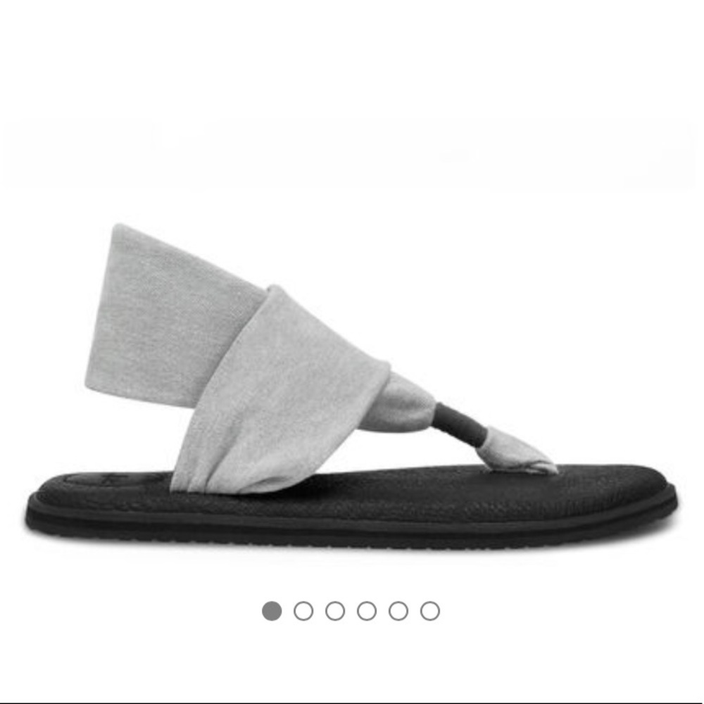 Sanuk Yoga Thongs Yoga Sling 2 Flip Flops Gray Grey‎ NEW Foam Comfort Size 6